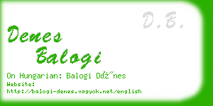 denes balogi business card